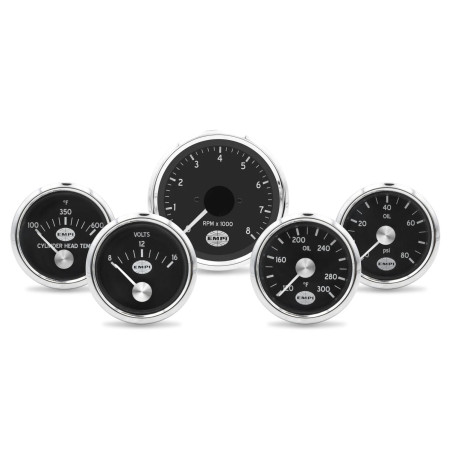kit manomètres EMPI, éclairage LED, toutes années et modèles VW, 0-8000 RPM, 100-600°F, 0-80 PSI, 9-17V, 0-300°F, 141200Kit, 14-1-200-Kit