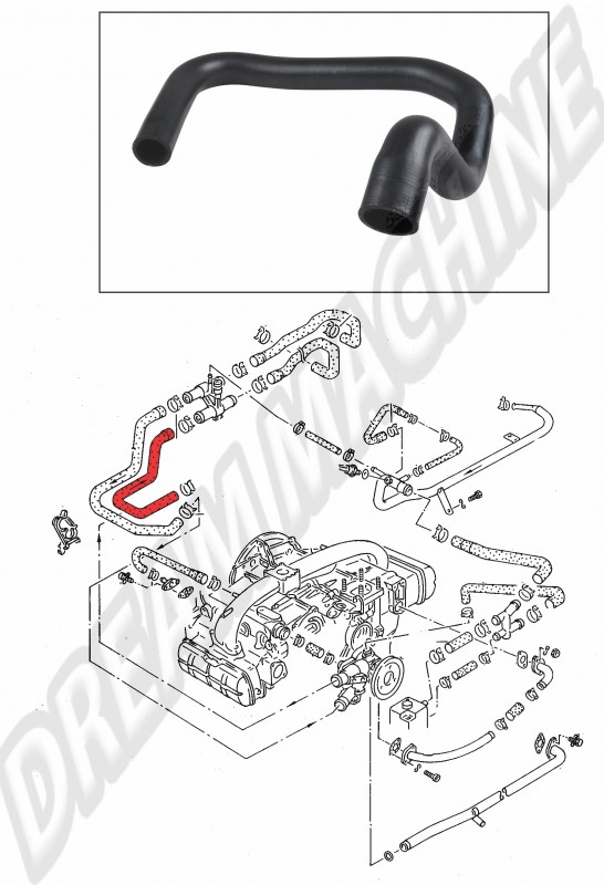 Durite d'eau VW T25 1900cc 025121103C.