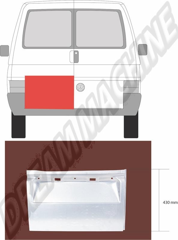 Tôle-réparation-porte-arrière-gauche-Transporter-T4-701827105A.