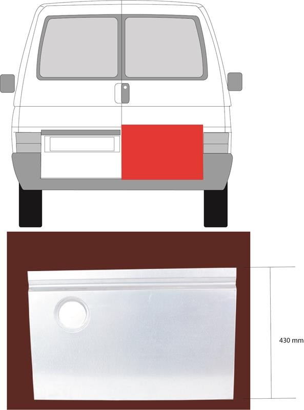 Tôle-réparation-porte-arrière-droite-Transporter-T4-701827106A.