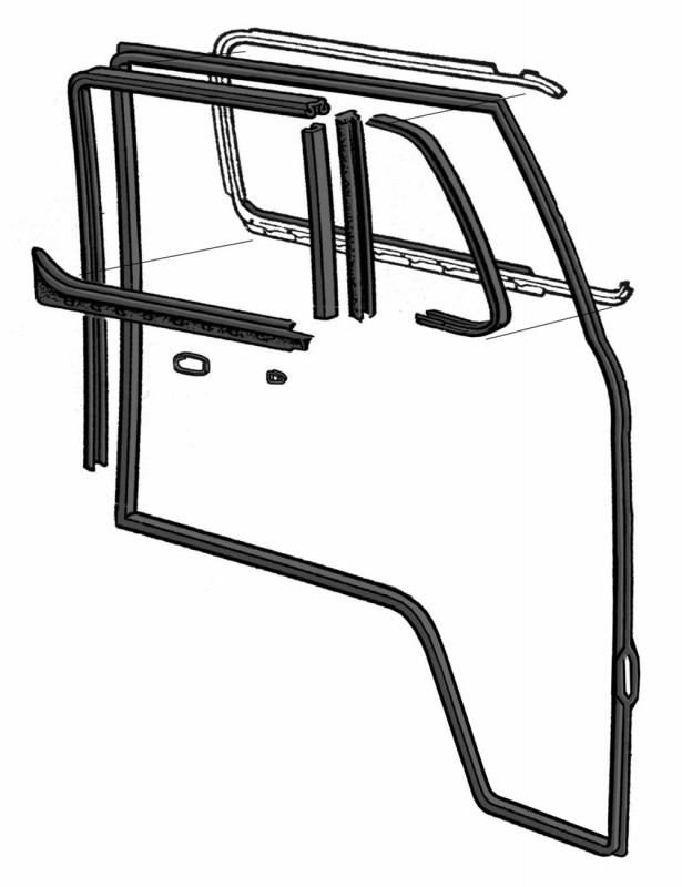 Kit-de-6-joints-porte-gauche-VOLKSWAGEN-Combi-1968-1979
