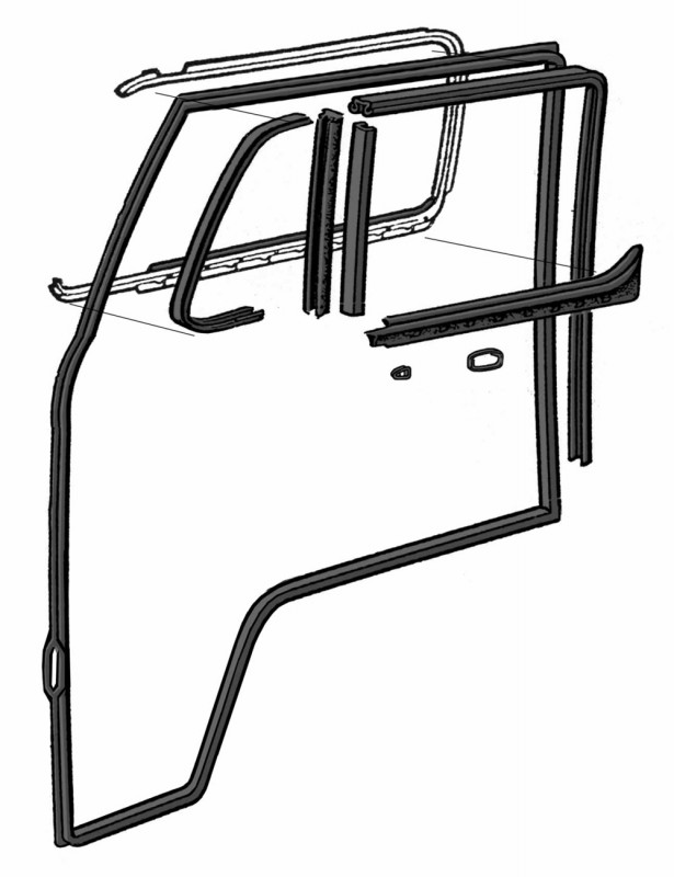 Kit Joints Porte Droite VW, Déflecteur Pivotant Combi, 211998721P, 211 998 721, VW Bay Window 1971-1979, Étanchéité Porte Passager