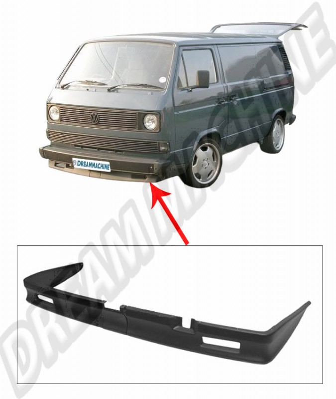 Ensemble spoiler avant, 255070920ABC, VW Transporter T3, 1.6-2.1, 05/79-07/92, look Westfalia, pare-chocs en métal, Bus T3, esthétique, installation.