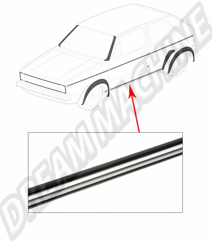 baguettes noires, 13mm, Golf 1, Berline 2 ou 4 portes, Cabriolet, 1975-1993, paire, fabriqué en Allemagne, accessoire de qualité.