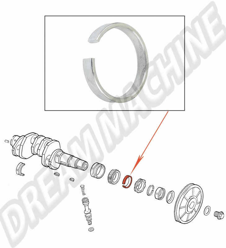 Entretoise Vilebrequin, 981522B, 98-152-2-B, Moteurs Volkswagen Type 1, Type 3, Type 4, CT/CZ, WBX, Haute performance