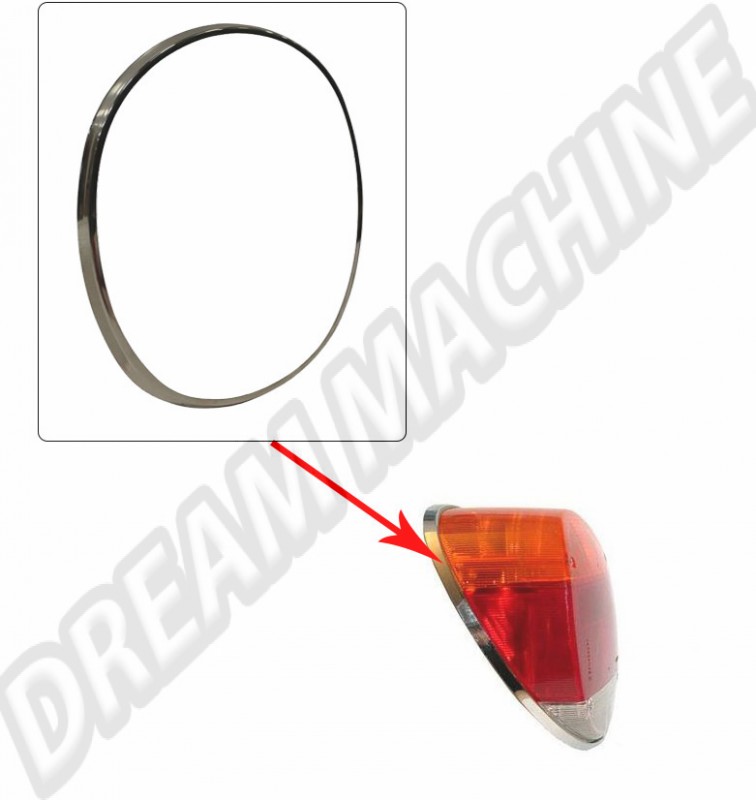 Cerclage chromé, feu arrière, acier inoxydable, poli, Volkswagen Coccinelle, 1303, 1200, Ultima Edition, 113945097, 113-945-097