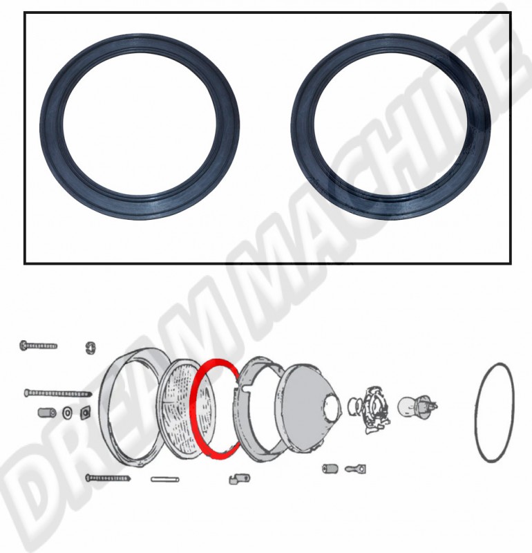 Joint d'Étanchéité du Verre de Phare pour Volkswagen 1967-1974 (La paire), Référence 311941119