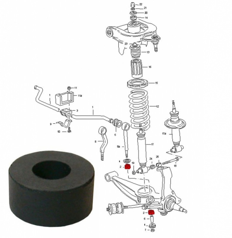  Silentbloc VW T25, Stabilisateur Transporter T3 Syncro, 251411039, 251 411 039