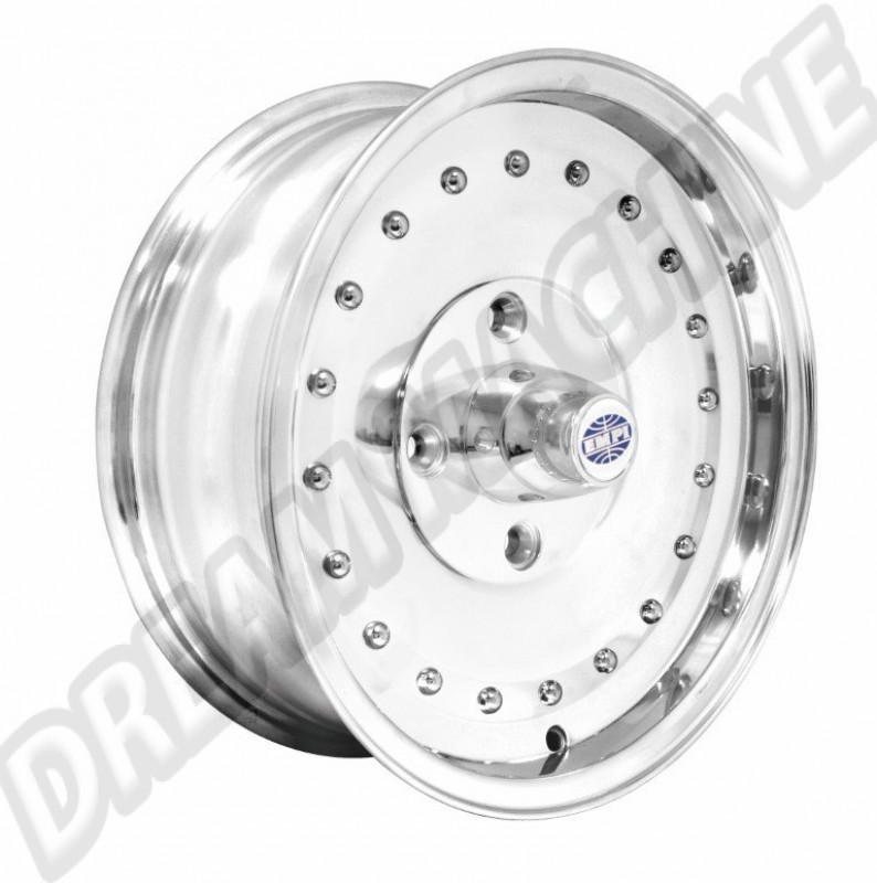 Jante EMPI SMOOTHIE, Aluminium Poli, 4x130, 15 Pouces, Volkswagen Coccinelle, Karmann Ghia, Cache-moyeu, Valve Chromée, 1010980, 10.109.80.