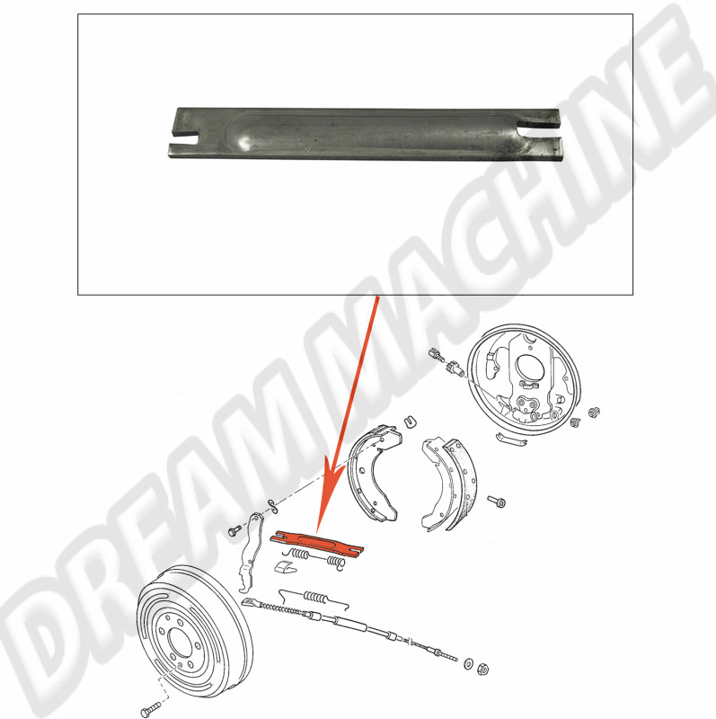 Tige pression frein arrière droite Combi T2 1973-1979 211609632D