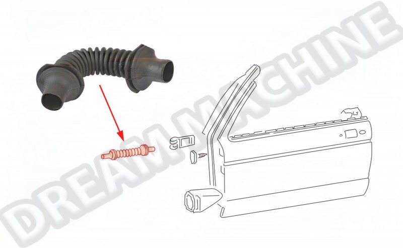 Passe-câbles/soufflet pour le montant A  droite ou à gauche pour Golf I Cabriolet 155959845 155 959 845
