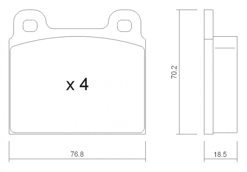 Plaquettes de frein T2 73---->>79 Transporter 8/72---->>6/86 77x70x19mm 251698151AB Sur www.dream-machine.fr
