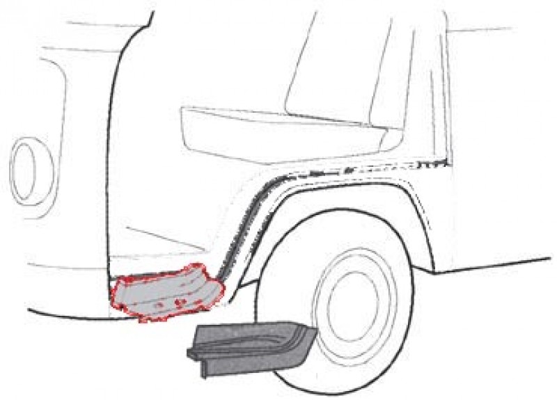 Tôle de Réparation Marche de Porte Intérieur Gauche - VW Combi Bay Window 1968-1972 (Côté Conducteur)
