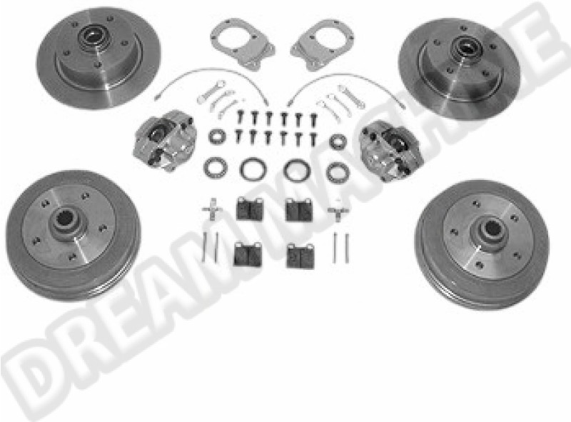 Kit frein avant à disques 4x130 Q+ platines "CSP" pour Volkswagen Coccinelle 1302 & 1303, Réf. : 4984994130