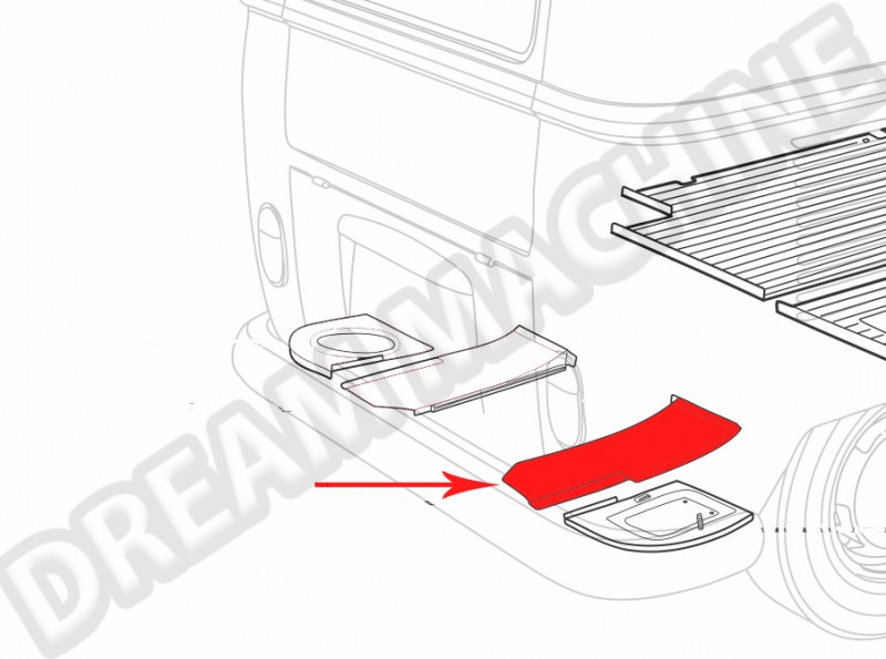 Tôle support de joint tour moteur pour T2 1950-1967 - Droite (Silver Weld Through, Référence 211813168)