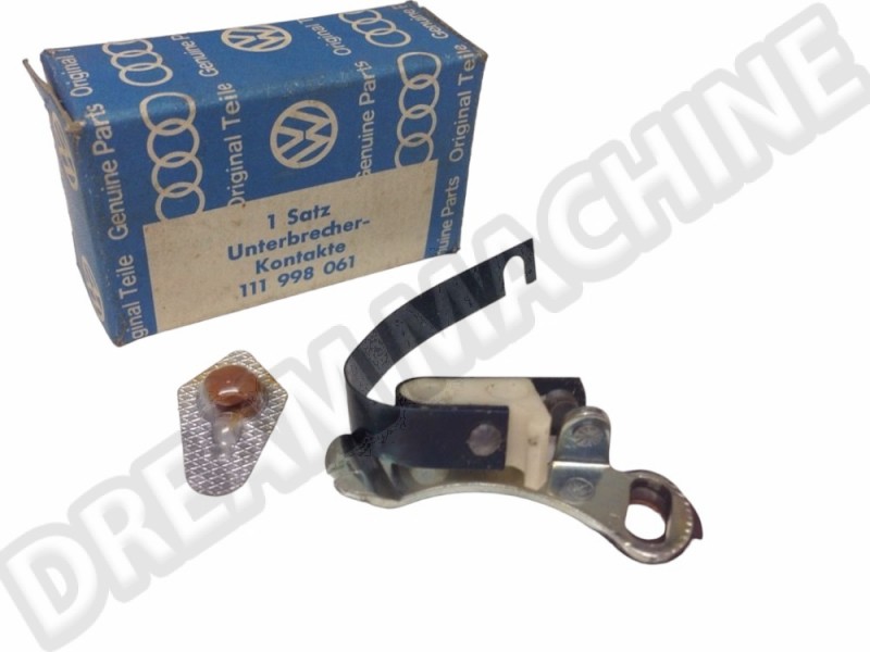 Rupteur d'allumage/vis platinées pour allumeur Garbe-Lahmeyer pour VW Cox, Karmann-Ghia et Combi Split de 01/1954 à 07/1960, référence 111998061.