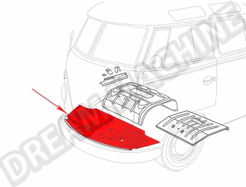 Plancher avant complet pour Volkswagen Combi Split (09/1959-07/1967) réf 211801051