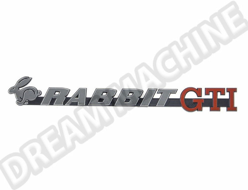 Badge "Rabbit GTI" Chrome et Rouge pour Volkswagen Golf MK1