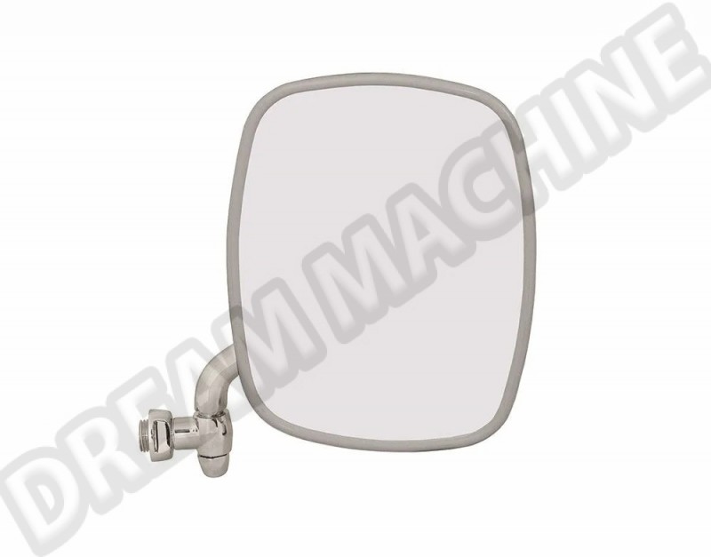 Rétroviseur Droit, Volkswagen Combi, 8/1967-7/1979, Bras Chromé, Inox Poli, Jonc Plastique Gris,211857514Finox