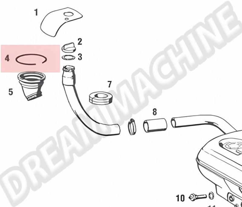 Anneau de fixation de manchon de réservoir pour Porsche 911 (1963-1989). Références : 99915200400 et 999 152 004 00.