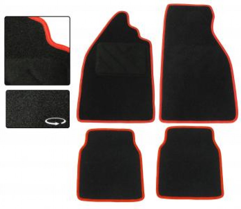 Jeu de 4 tapis de sol noir avec liseré rouge Coccinelle tous modèles DM92503R Sur www.dream-machine.fr