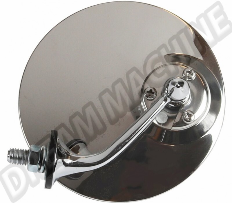 Rétroviseur, rond, Lucas, acier inoxydable, 4 pouces, 101.6 mm, AC857250, AC8-57-250, côté conducteur.