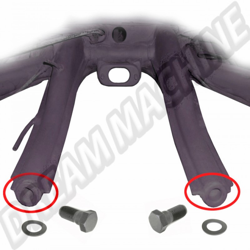 Boulons pour Support/Berceau de Boîte, 27mm, Volkswagen, Coccinelle, Ghia, Combi, Type 3, Type 181, 113301257, 113 301 257