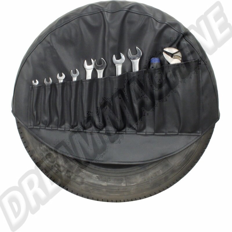 Housse de Roue de Secours, Vinyle Noir, Volkswagen, Protection, Rangement d'Outils, 00-4290-0, 00 42 90 0