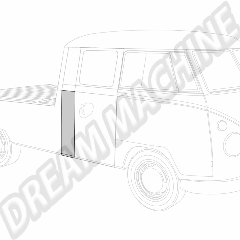 Tôle de réparation pour flanc latéral court bas côté droit pick-up Volkswagen Combi Split jusqu'à 1967