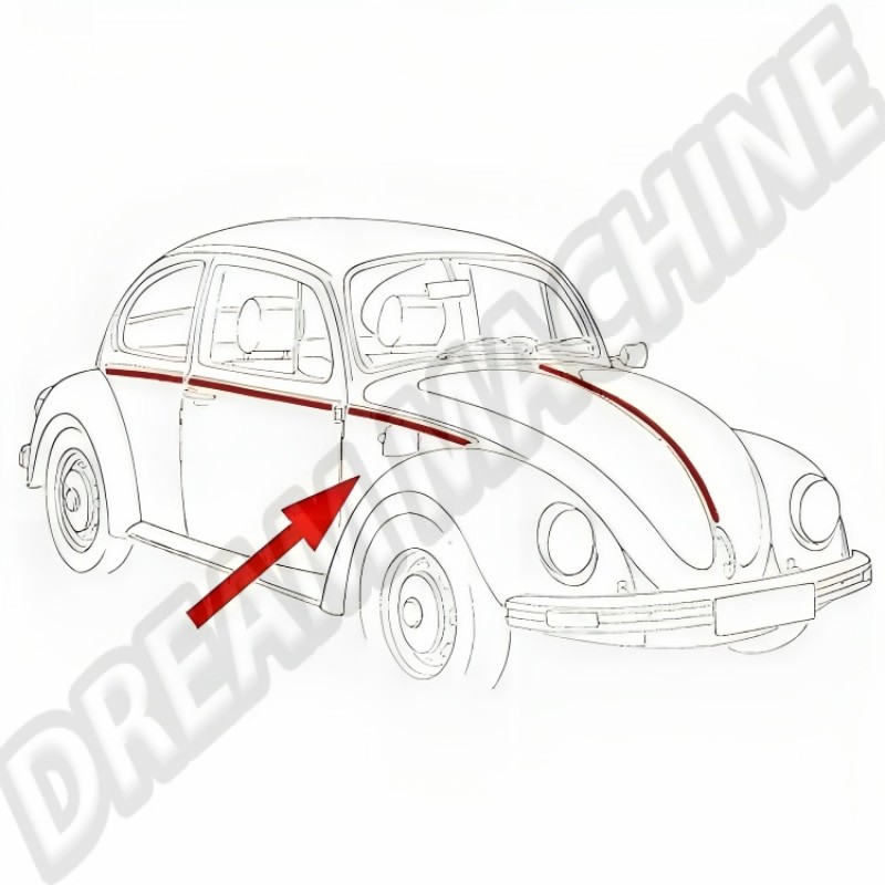Kit, Baguette, Inox, Poli, VW, Coccinelle, 1302/1303, Berline, Cabriolet, Tour de Caisse, Capot Avant, 111898111F-Inox, 111 898 111 F-Inox