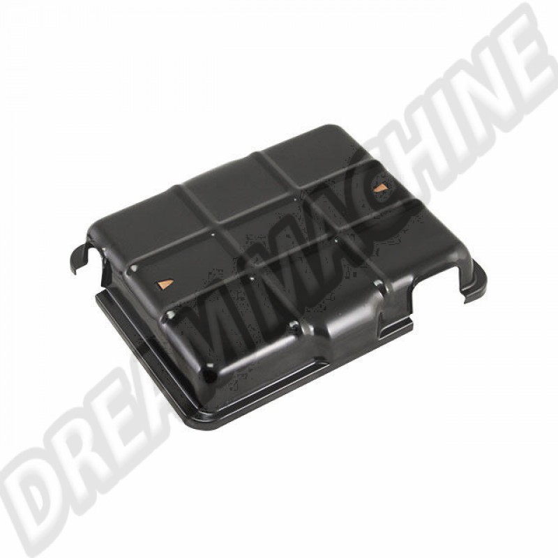 Couvre batterie en métal laqué noir pour VW Coccinelle et Porsche 356 jusqu'à 1955. Références : 111915405A et 111-915-405-A.
