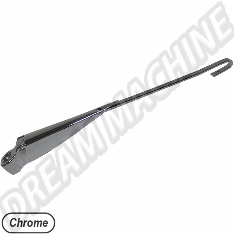 Bras d'essuie-glace gauche chromé pour Coccinelle 1970-1972 - Fixation par écrou bombé - Longueur : 260 mm