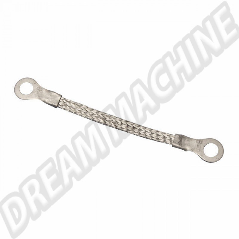 Câble de masse tressé pour flector de direction. Assure une connexion fiable pour le klaxon de votre Volkswagen. Références : 111971246 et 111-971-246.