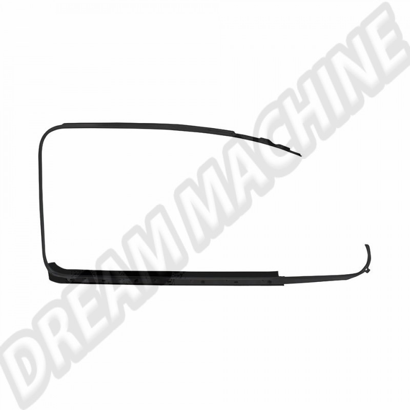 Lèche-vitre extérieur droit, 113853322E, VW Coccinelle Berline, moulure en aluminium noir, qualité OE, pièce de rechange, fabrication allemande, clips chromés.
