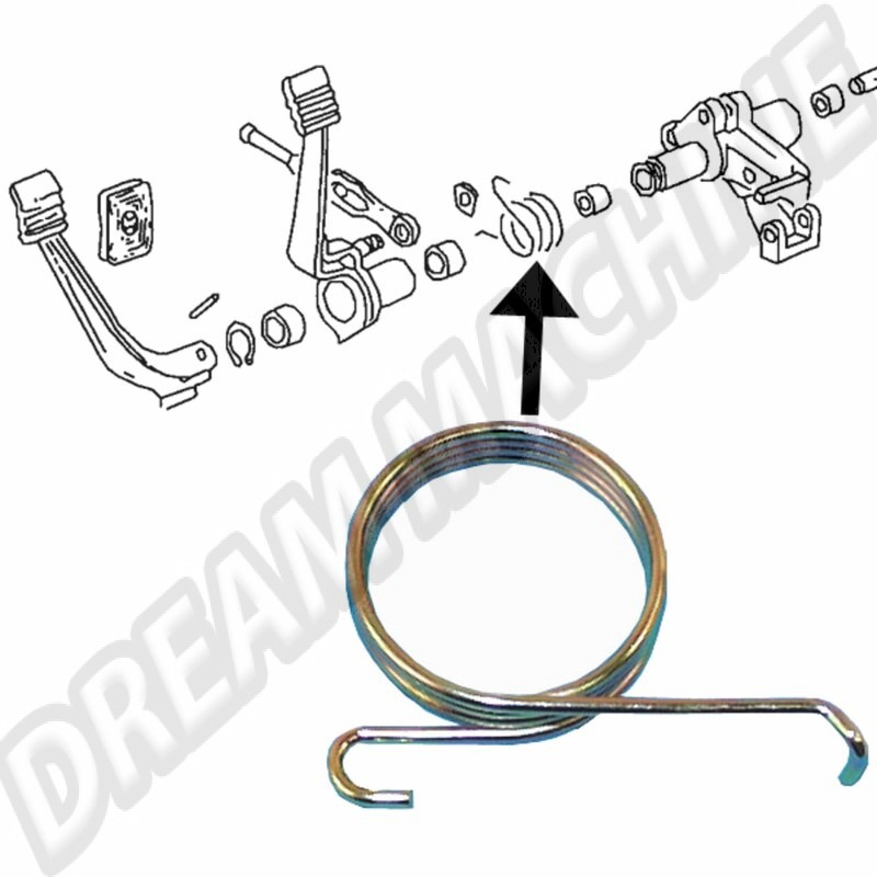 Ressort pédale de frein, 131721163, 131 721 163, Cox, Karmann Ghia, performance de freinage, pièces de rechange, installation facile.