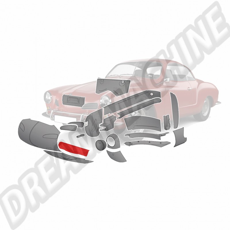 Tôle Réparation Arrière Bac Roue Secours Karmann Ghia 141404233