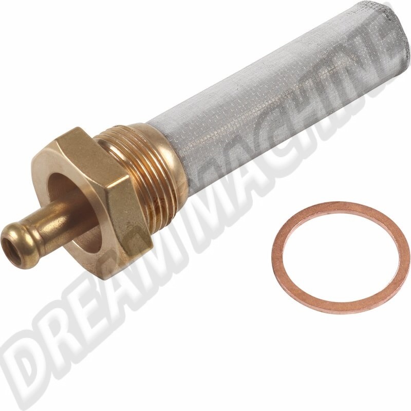 Filtre à carburant pour réservoir, diamètre de sortie 6 mm, compatible avec plusieurs modèles Porsche de 1966 à 1979. Réf. : 90120102306, 901.201.023.06.