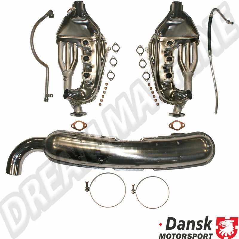 Ce kit de conversion d'échappement, free-flow, avec sortie de 84 mm, est conçu pour les modèles Porsche 911/930 3.2 de 01/63 à 11/90. Références : 1620000510 et 1 620 000 510. Une modification majeure est nécessaire pour l'installation sur les moteurs de 