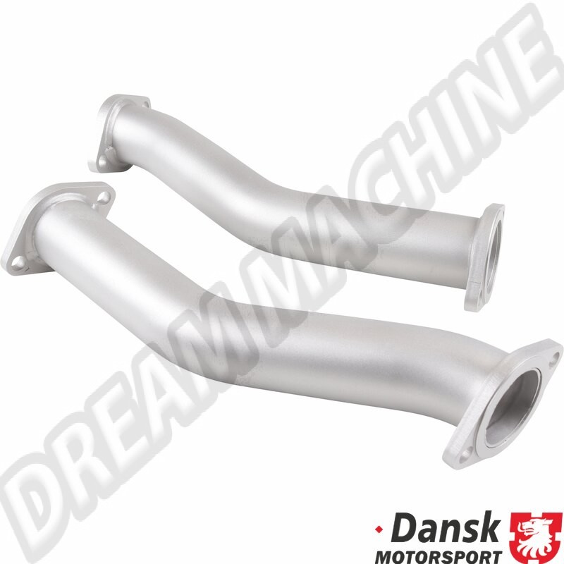 Tubes de raccordement, de l'échangeur de chaleur de course à l'échappement standard, en acier inoxydable pour Porsche 911/930 (2.0, 2.2, 2.3, 2.7), 01/63-11/90. Références : 1620400110, 1 620 400 110, 91021S.
