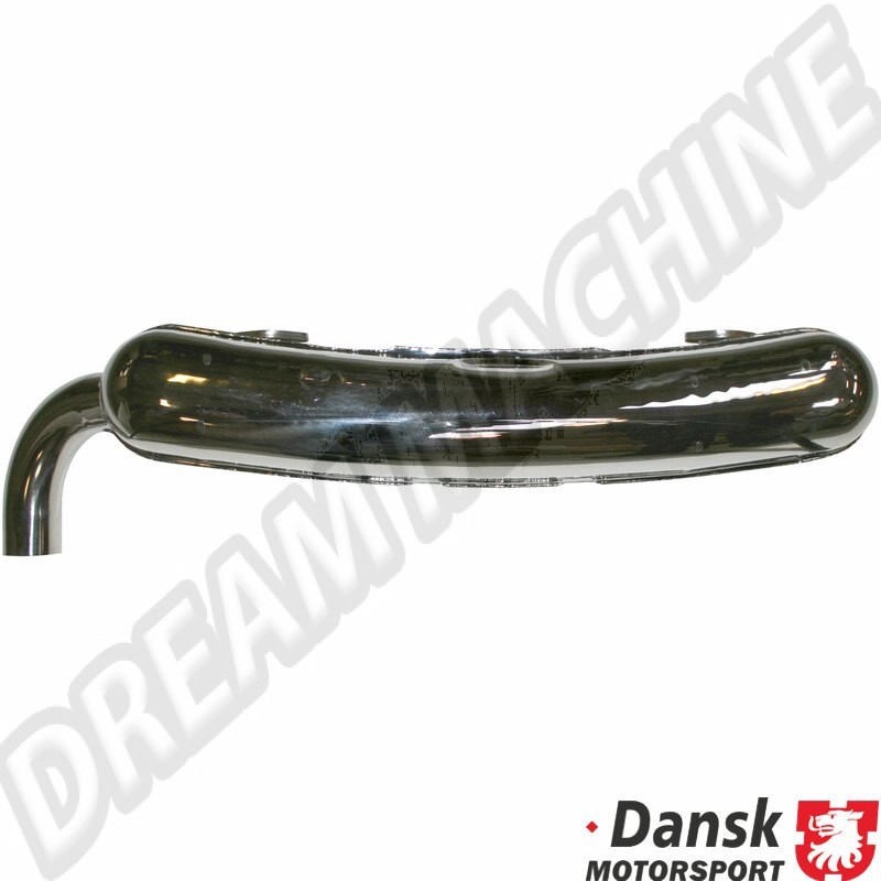 Échappement sport, avec sortie unique de 70mm, en acier inoxydable poli, homologué TÜV/CEE pour Porsche 911/930 2.7 de 01/63 à 11/90. Références : 1620603500, 1 620 603 500, 92511S.