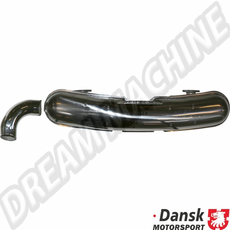 Échappement sport, avec sortie unique de 84mm, en acier inoxydable poli, pour Porsche 911/930 3.2 de 01/63 à 11/90. Références : 1620603700, 1 620 603 700, 92512SL.