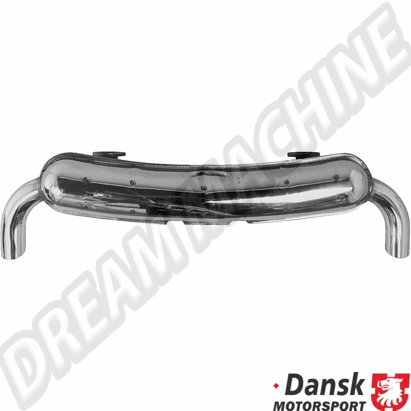 Échappement sport avec double sortie de 70mm, en acier inoxydable poli, pour Porsche 911/930 2.7 de 01/63 à 11/90. Références : 1620604100, 1 620 604 100, 92511SD.