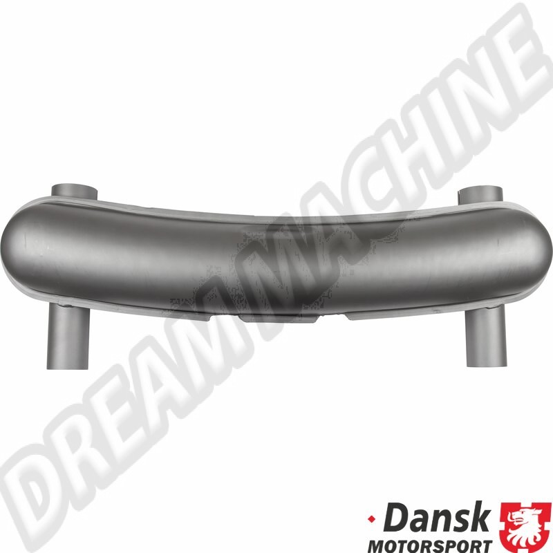 Échappement racing arrière avec double tuyau de sortie de Ø70 mm pour Porsche 911/930. Utilisation exclusivement sur piste. Demander le produit 92.213 pour l'installation sur les modèles 91.019S et 91.020S. Référence : 1620607000, 92.212.