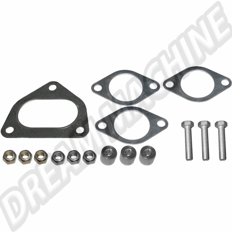 Kit de montage comprenant 4 joints, écrous et boulons pour échangeur thermique compatible avec les modèles PORSCHE 911/930 3.0, 3.3. Référence : 1621701610, 91.103KIT.