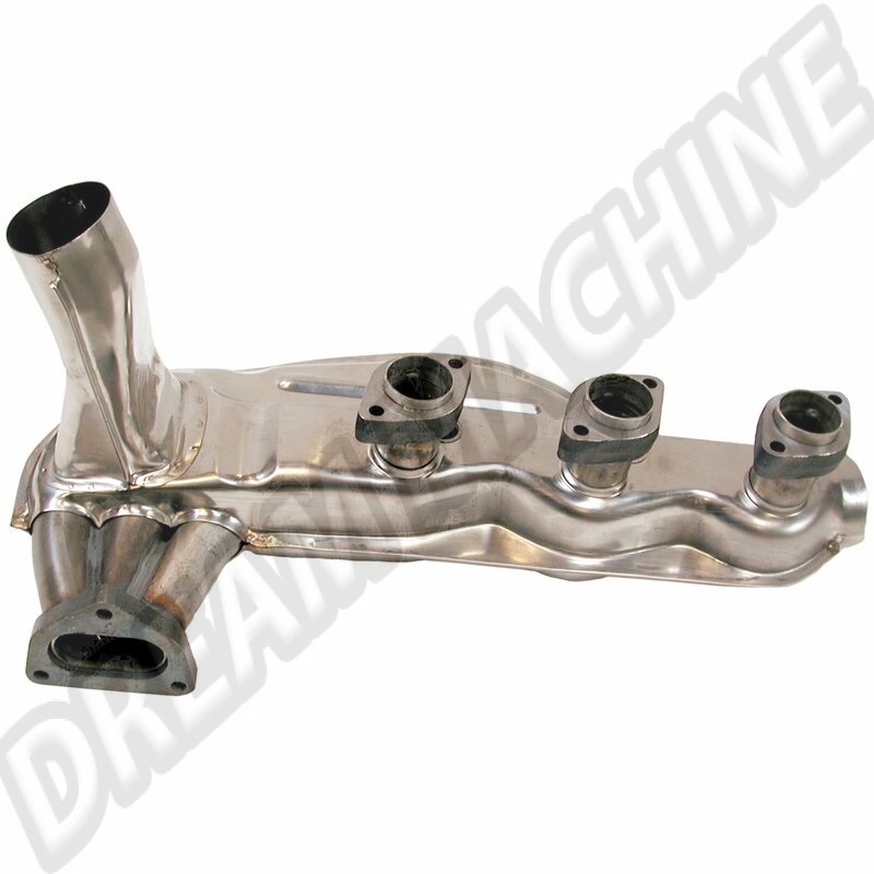 Échangeur en inox poli DANSK pour Porsche 911 Carrera 3.2 de 1984 à 1989, côté conducteur et côté passager. Références : 93021102901, 930 211 029 01.