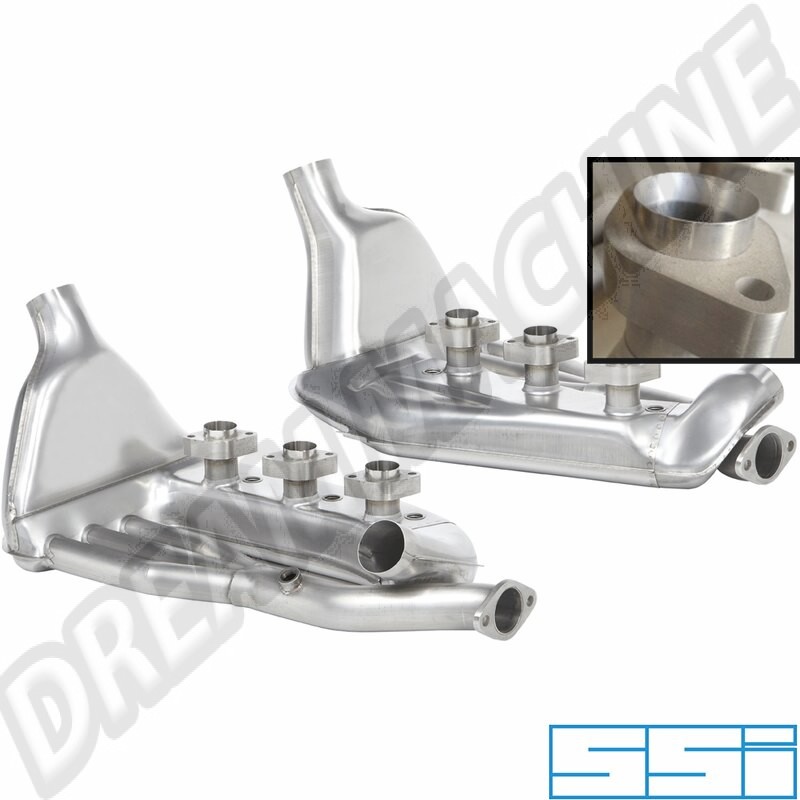 Kit ensemble échangeur de chaleur en acier inoxydable SSI pour PORSCHE 911/930 3.2 01/63-11/90 - Gauche/Droite. Référence : 1623105210, 91.917SSI. Matériau : Acier inoxydable. Dimensions du noyau : longueur 470 mm, largeur 760 mm, profondeur 380 mm.