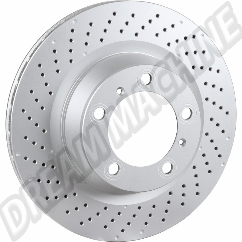 Disque de frein Porsche 911 Turbo, rainuré, perforé, enduit, 99135240100