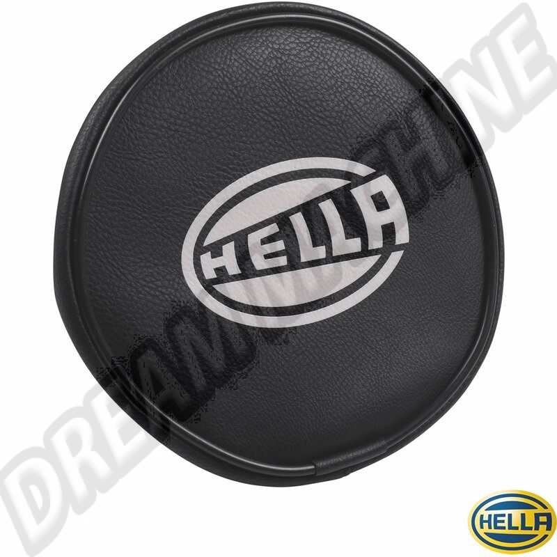 Capuchon de protection, Hella 118, phare, feux antibrouillard, diamètre 130 mm, noir, logo Hella, Porsche, Volvo, VW, EQ631100