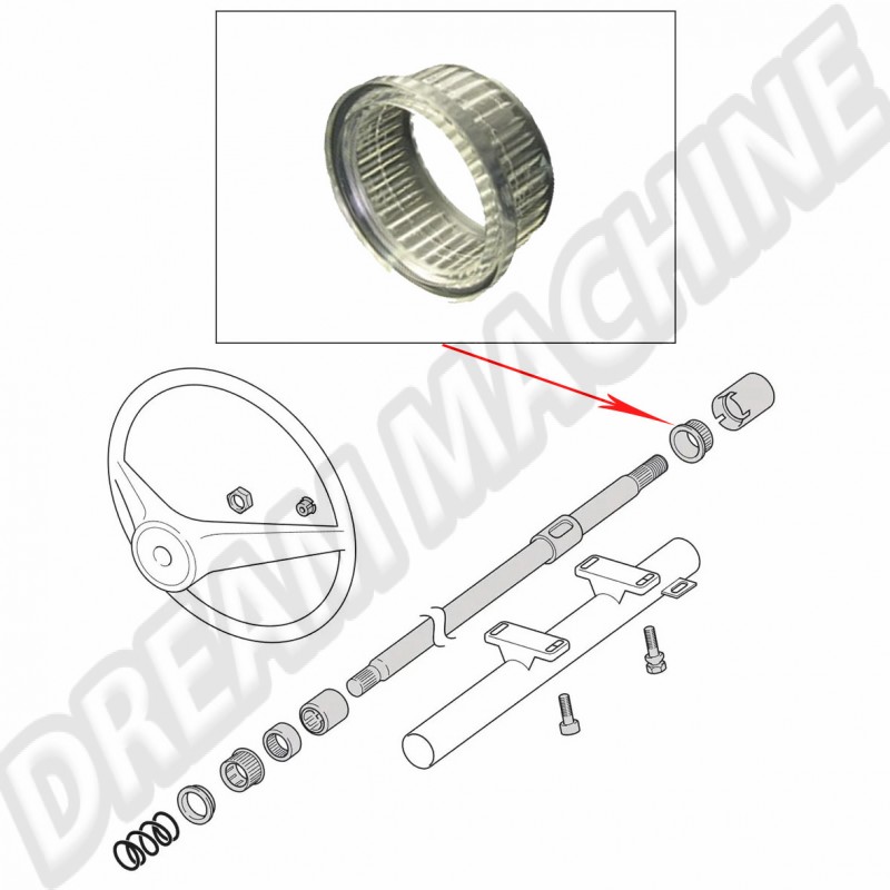 Bague d'espacement entre volant et colonne de direction pour Volkswagen Coccinelle 74-> et Porsche 924, 944 2.5