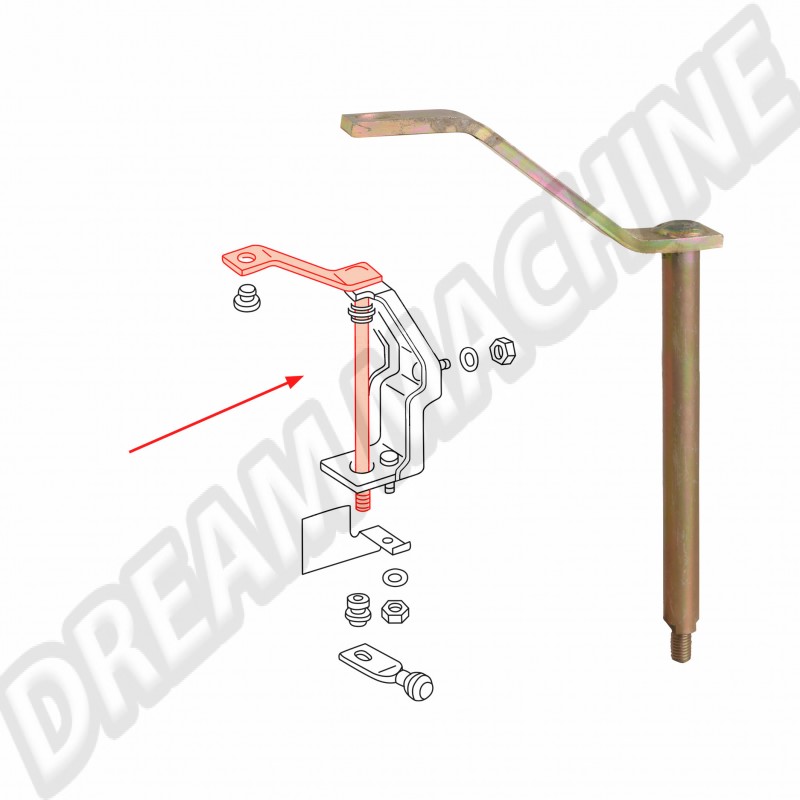Axe pivotant, Arbre de déviation, 171711173, Golf 1/1 Cabriolet, Golf Caddy, Jetta 1, Scirocco 1/2, transmission précise, boîte de vitesses à 4 ou 5 vitesses.